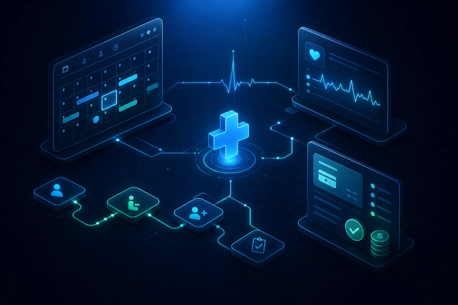 ClinicCare: healthcare operations platform cover illustration