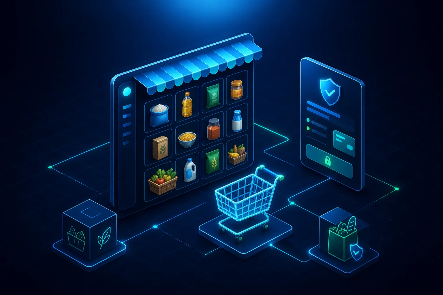 Deshi Shad: South Asian grocery e-commerce platform cover illustration